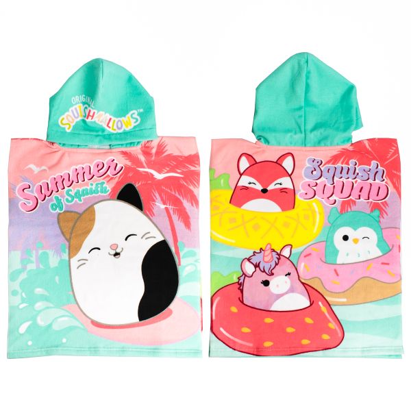 SQUISHMALLOWS Official Licensed Microfibre Kids Hooded Beach/Pool Towel