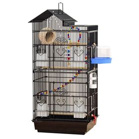 Picture of Pet Waterproof Open Top Metal Bird Cage Condo with Interactive Toys ...