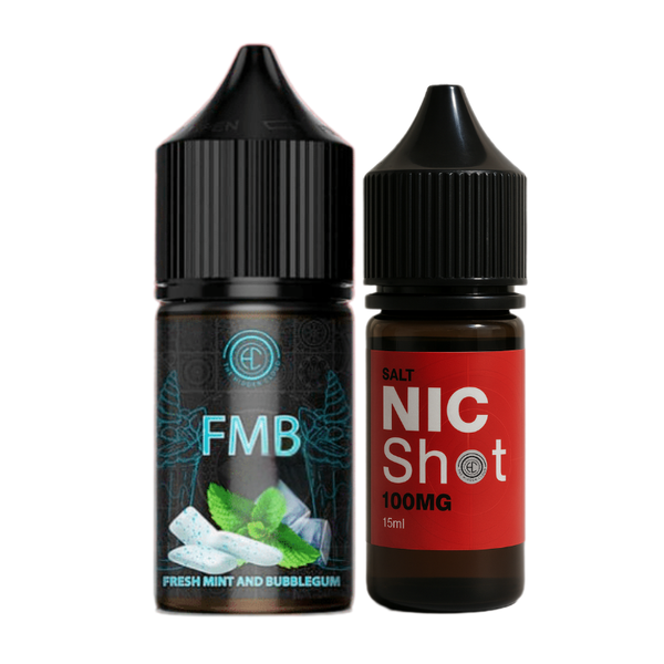 The Hidden Cloud FMB Fresh Mint and Bubblegum 50mg 30ml Longfill Kit