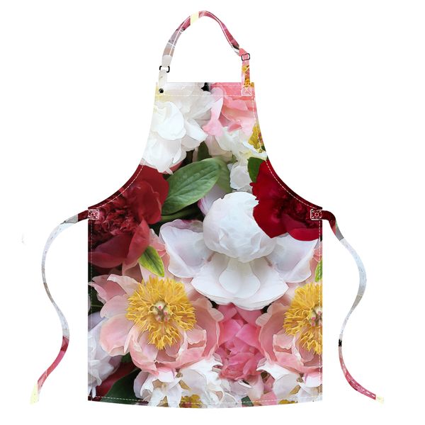 I Love it Here Peony Red Apron