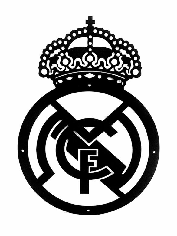 Real Madrid FC Small Mounted Steel Wall Art Black | Shop Today. Get it ...