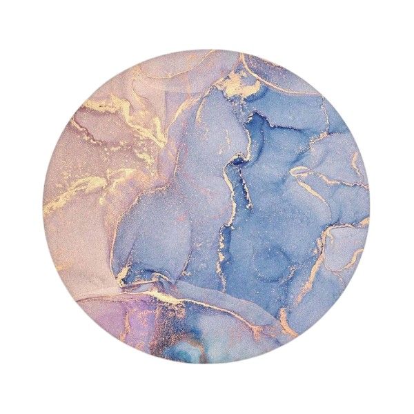 Marble Round Mouse Pad With Ergonomic Non-Slip Features - Blue &amp; Gold