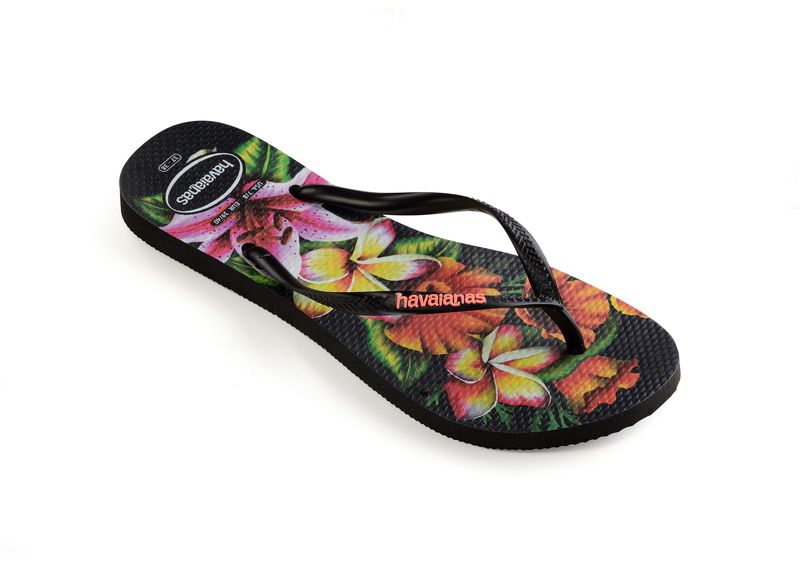 Havaianas Slim Floral Black / Black