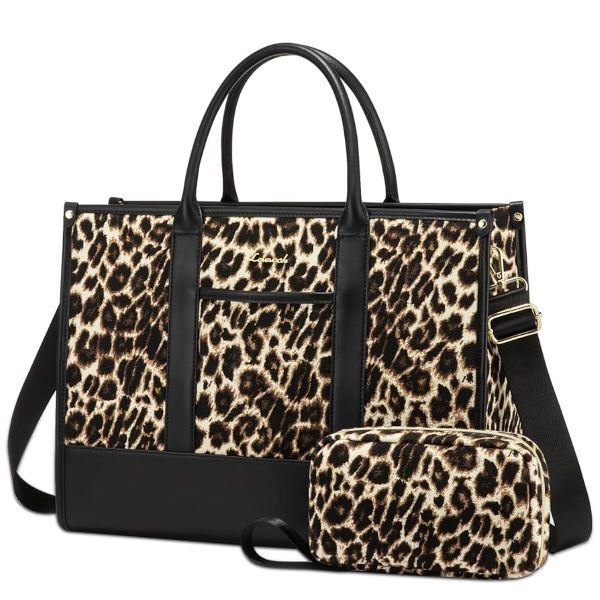 Women Canvas Laptop Tote Bag 15.6 Inch Work