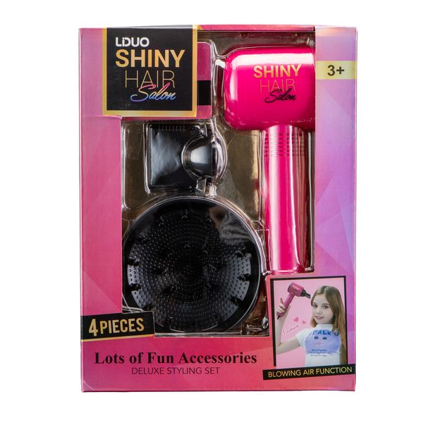 Liduo Battery Operated Hair Salon Toy Hair Dryer Set with Sound (4pcs)