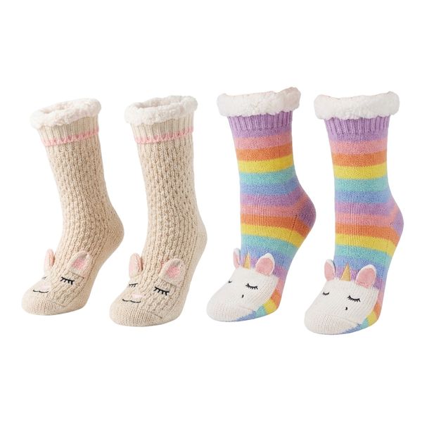 Unicorn Cute Knitted Thermal Fuzzy Slipper Winter Socks Warm &amp; Thick