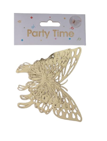 JD Metallic Butterfly Party and Wall Decorations - 12-Piece