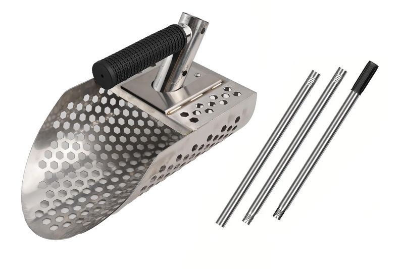 Heavy-Duty Stainless Steel Sand Shovel Adjustable Handle Metal Detecting