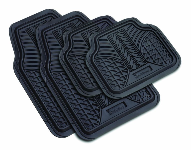 Michelin - 4X4 Floor Car Mat 4 Piece Set - Heavy Duty Rubber - Black