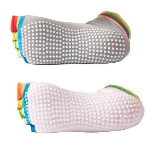 Fashion Sport Yoga Socks Pink &amp; Grey Strap Set Of 2