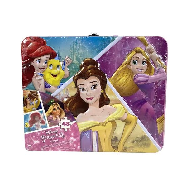 Disney Princess 48-Piece Puzzle Tin Case - Kids Jigsaw Puzzle
