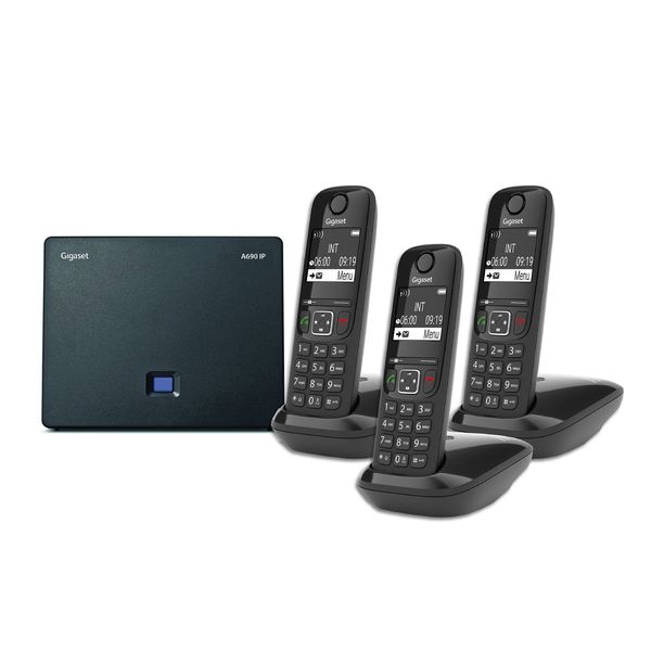 Gigaset As690IP TRIO Bundle - 3 Phone VoIP &amp; Landline Cordless Phone System