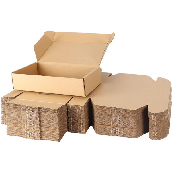50PCS Mailer Box Self-Locking Box Cardboard Stock Boxes