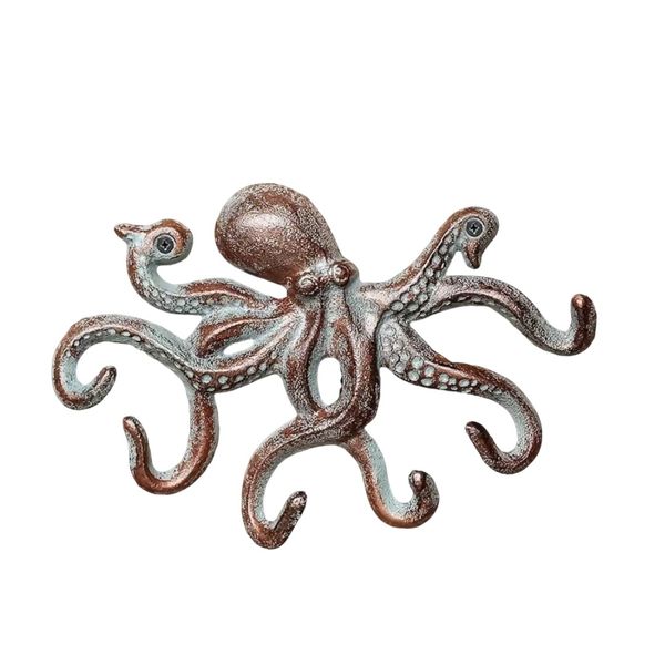 Vintage Cast Iron Octopus Hook - Heavy-Duty Multi-Leg Utility Wall Hook