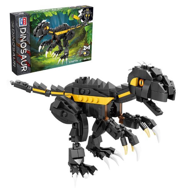 Dinosaur Building Blocks Raptor 286pcs 2-in-1 Ages 6+