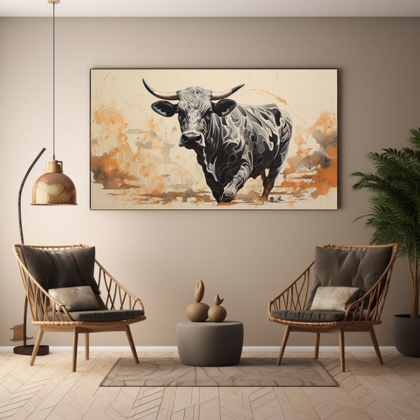 Canvas Wall Art - Cattle Calligraphy - BK0237