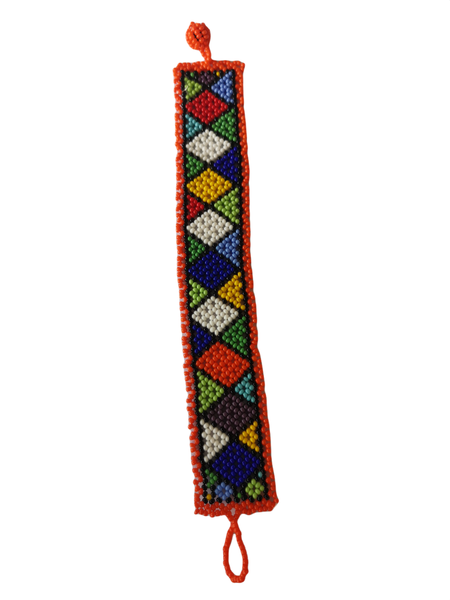 Traditional Bracelet Multi Coloured Diamond Shape Without Border Design
