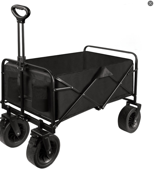 Foldable Outdoor Utility Wagon with Folding Board Cover - 200kg Load, 150L
