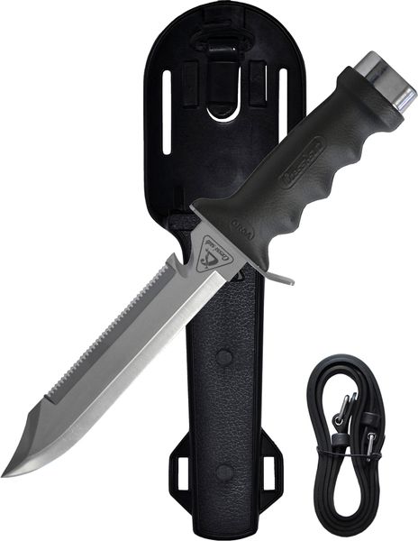 Cressi Orca Knife - Heavy-Duty Stainless Steel Dive Knife with Soft Grip