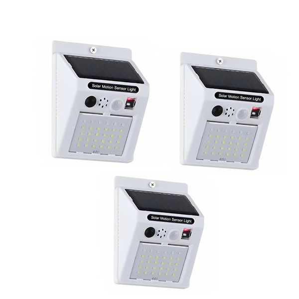 Pack Of 3 Solar Charging Sensor Light &amp; Alarm