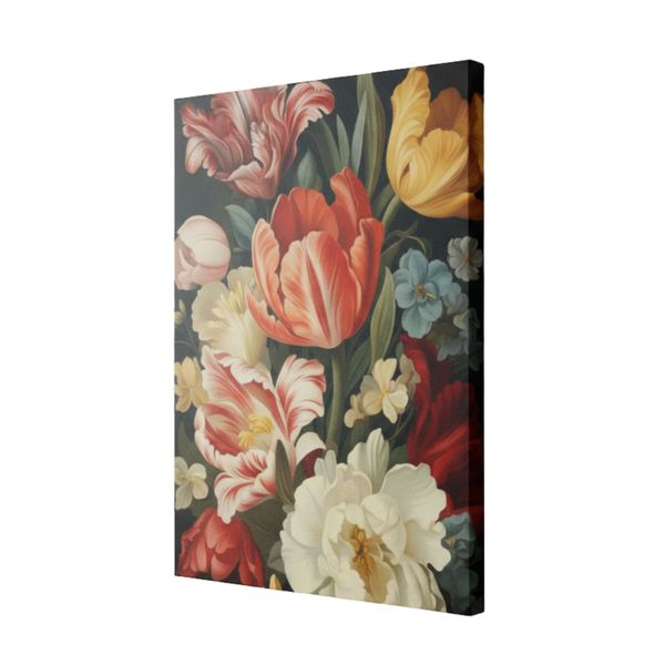 DIY Number Painting Kit - Framed Mounted Canvas. Antique Flowers