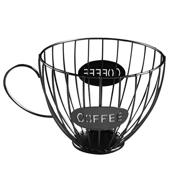 Coffee Fruits Capsule Storage Basket Holder For Cafe Hotel, Black