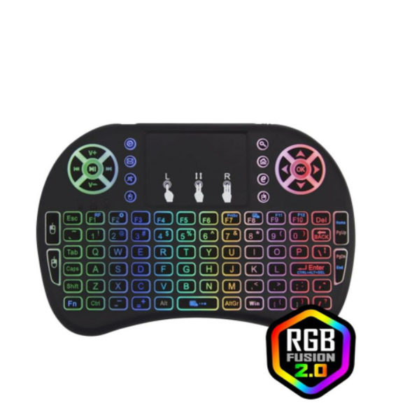 Mini Rainbow Backlit Wireless Keyboard Touchpad PC, TV - BT Mini Keyboards