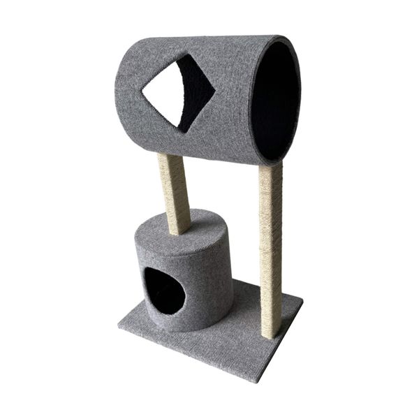 Scratzme - Purry Go Round Premium Scratching Post - Light Grey &amp; Black