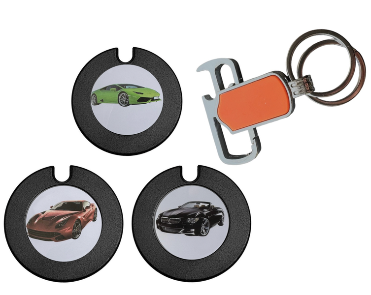 Triple Car Disc Set + Bonus Key Holder - Style &amp; Security for Your Ride