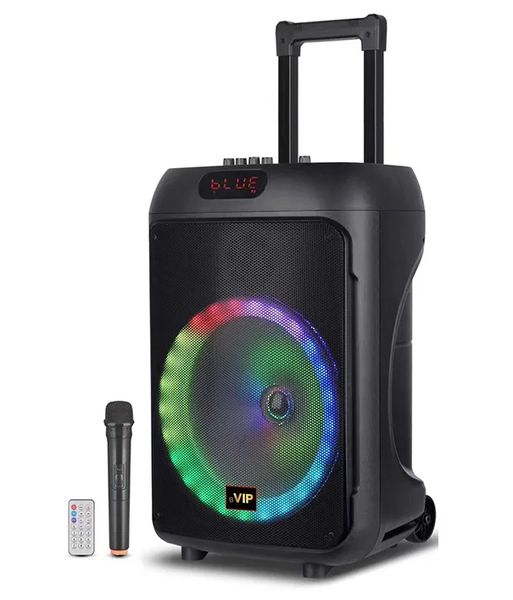SuperBase 12 inch Portable Karaoke Speaker with Wireless Mic+Remote jt1278