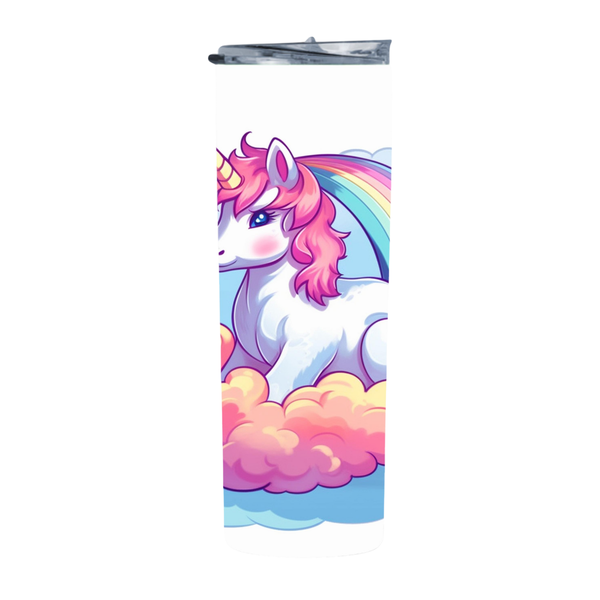 Cloudy Rainbow Unicorn 55 20 Oz Straight Skinny Tumbler 214