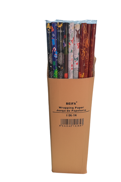 C hristmas Wrapping Paper Set - Assorted Festive Designs -100 PCS