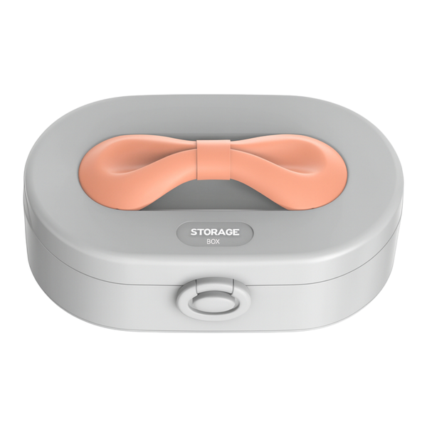 Jewellery Box Organizer With Bow Designed Handle - Grey