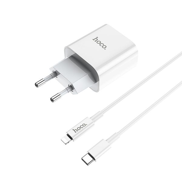 Hoco PD20W Charger Set Adapter With Type-C To Lightning Cable - C76A Plus