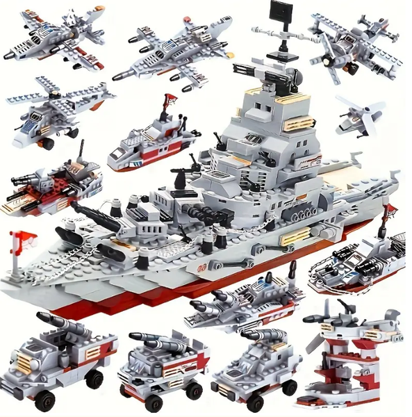 Military Navy Cruiser Warship LEGO Comp. 1068 Piece 38cm (8 in 1 model)