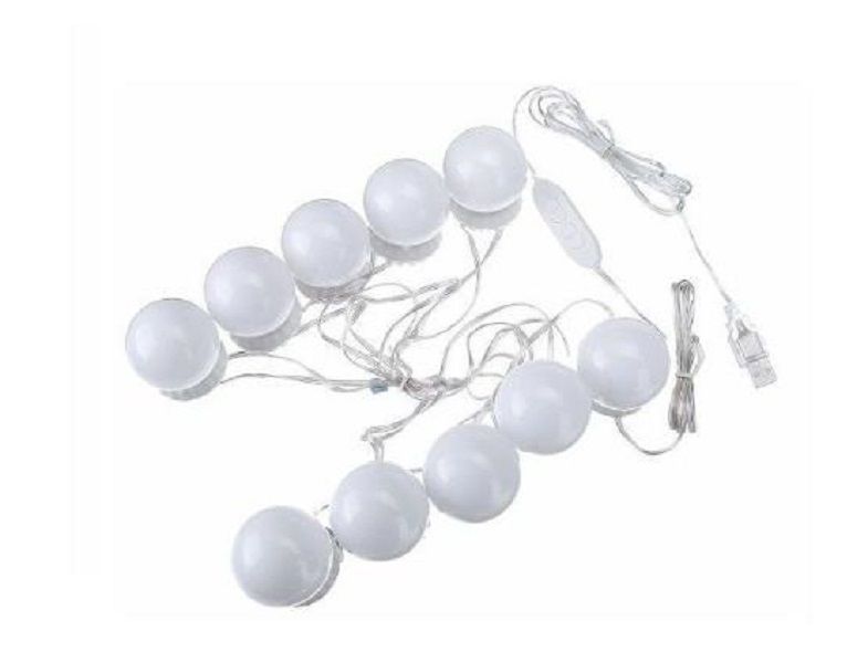 10 Bulb USB Vanity Mirror Light Dimmable RGB &amp; White Color Change Lights