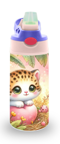 Girly Safari Animals Design 11 12oz Double walled Stainless Steel Bottle