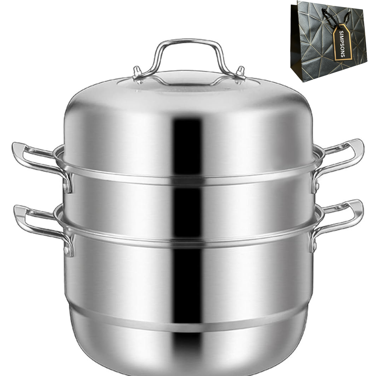 3-layer Stainless Steel Steamer Pot and Luxury Simpsons Bag | Shop ...