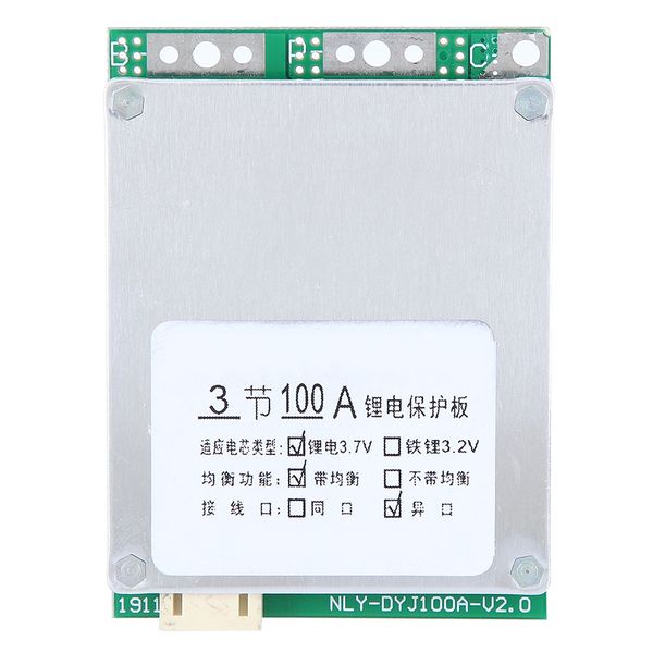 3S 12V 100A BMS with Balance for Li-ion Battery Protection Board