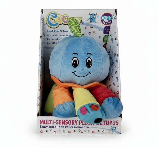 Cooey Baby Sensory Octopus Toy with Textures and Colors for Infants