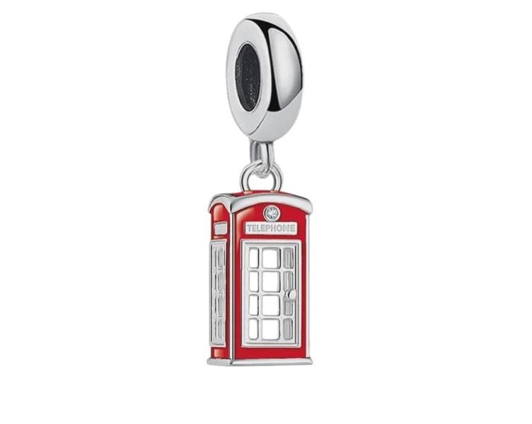 925 Sterling Silver London Telephone Box Charm