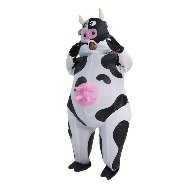 dorable Halloween Cow Inflatable Costume Set for Men and Women