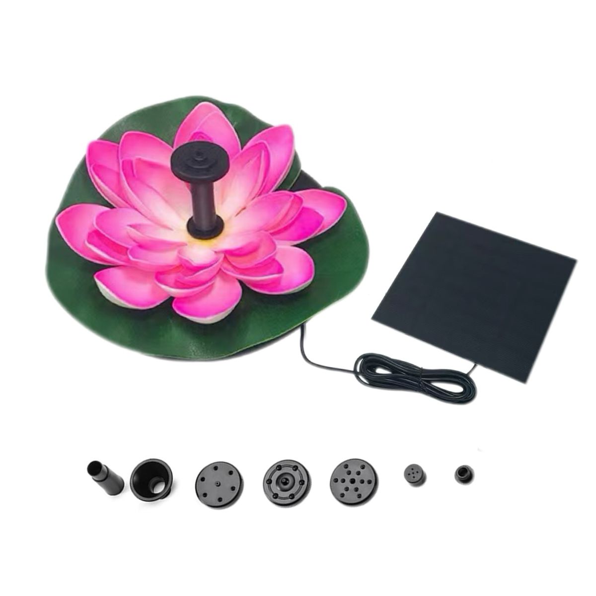 Solar Water Fountain with Lotus Leaf Water Fountain Spray for Pool Garden