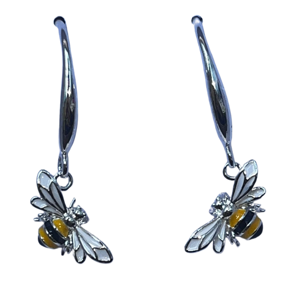 Equilibrium Hand-Painted Bee Earrings - Nature-Inspired Elegance