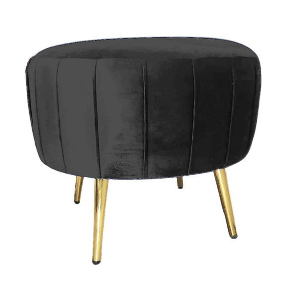 Velvet Pleated Ottoman