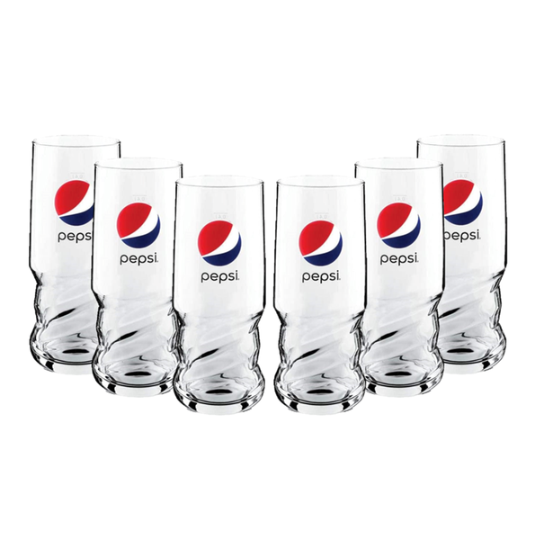 Pepsi - UEFA Champions League Branded Clear Hi-Ball Glass - 6-Pack - 400ml