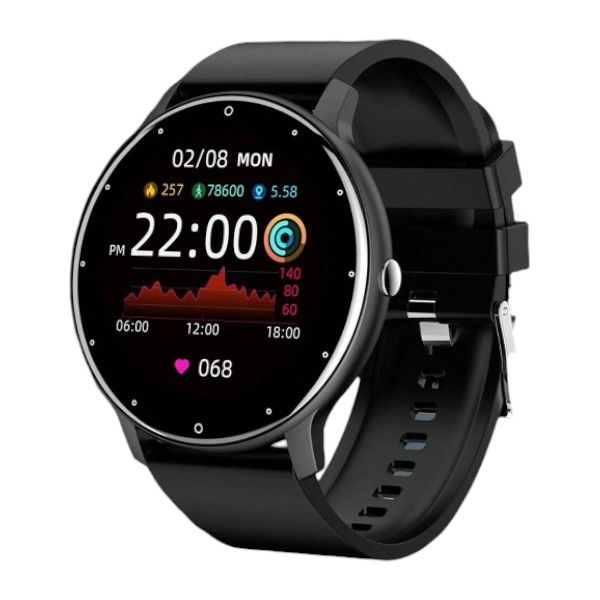 IP67 Waterproof Smart Watch With Heart Rate Monitoring - Black