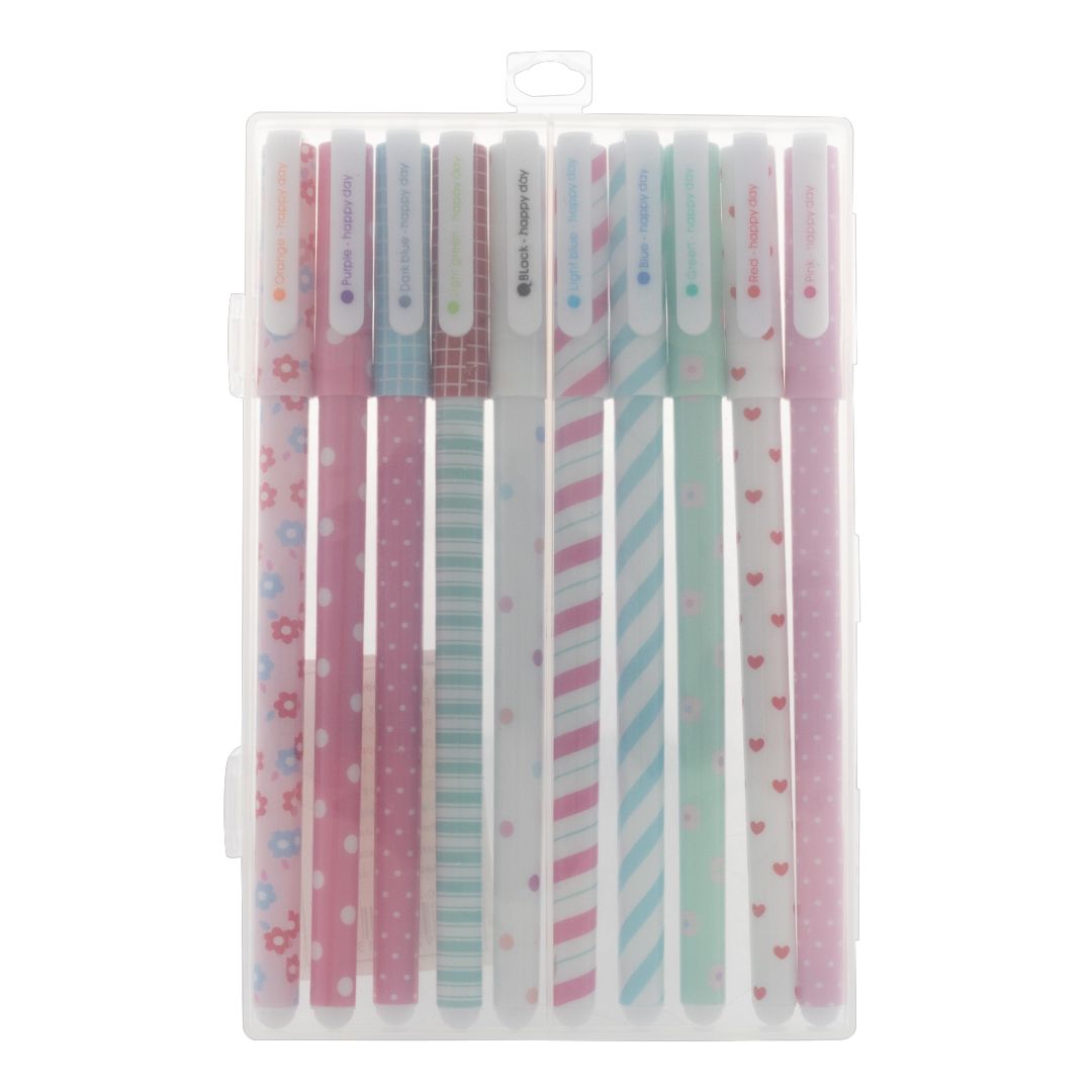 Cute Designs Stationery Multi-colour 10-Piece Gel Pens Pack - Set Style ...