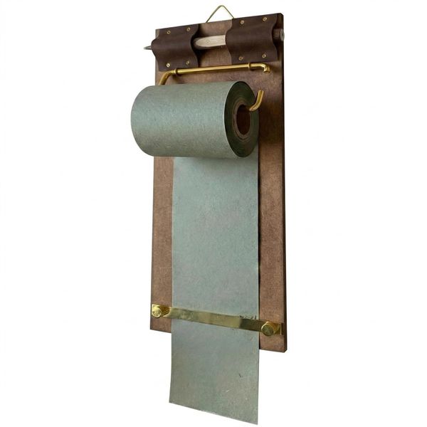 Vintage Hanging Memo Board with Kraft Paper Roll &amp; Cutter - Grey