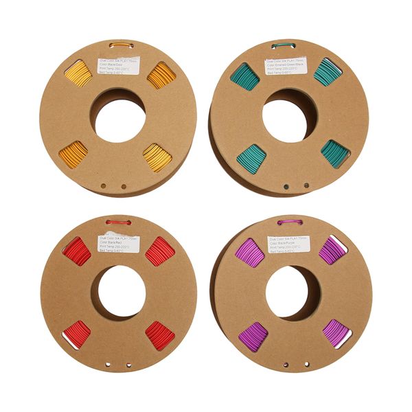 4 Pieces Dual Color PLA Filament 8.8oz